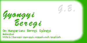 gyongyi beregi business card